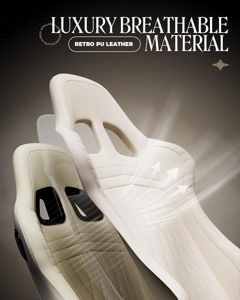 Gaming Chair for Adults, Ergonomic Computer Game Chairs with Speakers, Footrest & Linkage Armrest, Reclining High
