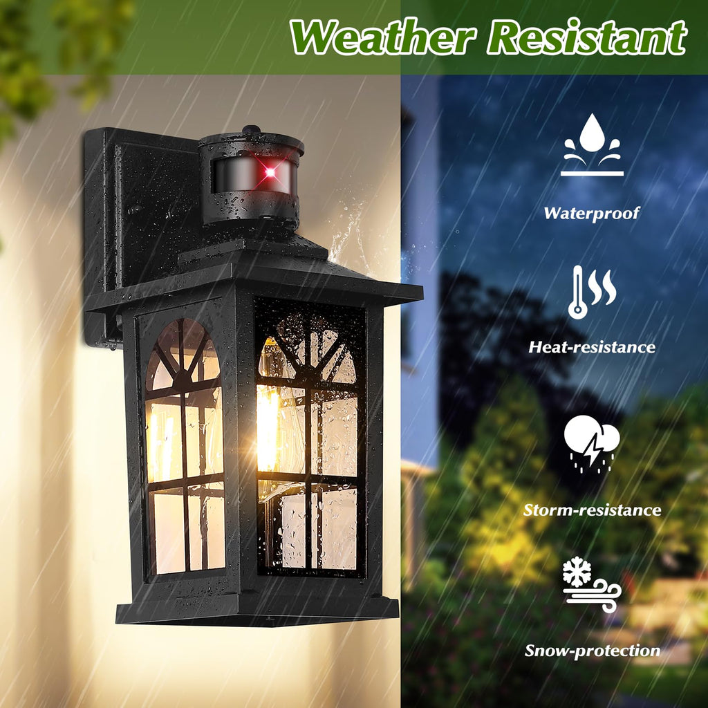 Motion Sensor Outdoor Wall Light Fixture, Dusk to Dawn Porch Light