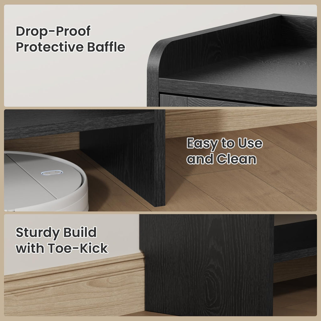 Shoe Cabinet with 2 Barn Doors, 5-Tier Modern Shoe Storage Cabinet, Black