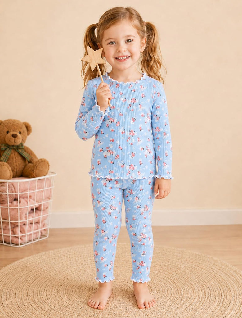 Toddler Girls Pajamas Bamboo Viscose Long Sleeve Snug Fit 12M
