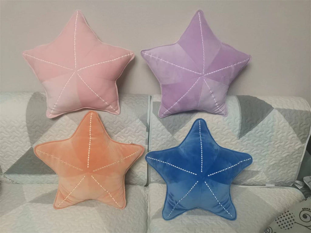 Starfish Shell Pillow Floor Pillow Sofa Cushion Reading Pillow Car Cushion (Light Purple, 19.6in)