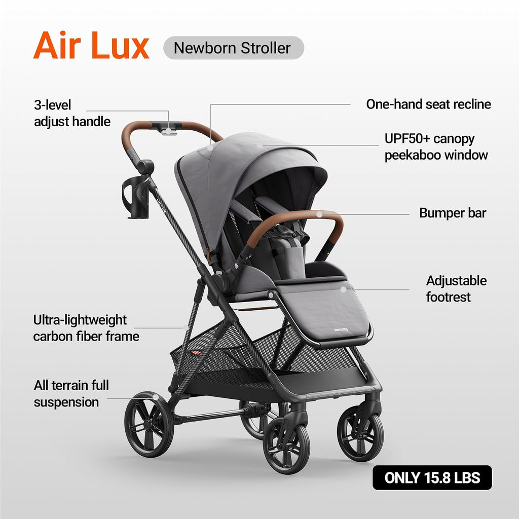 Full-Size Baby Stroller with Bassinet from Newborn to Toddler