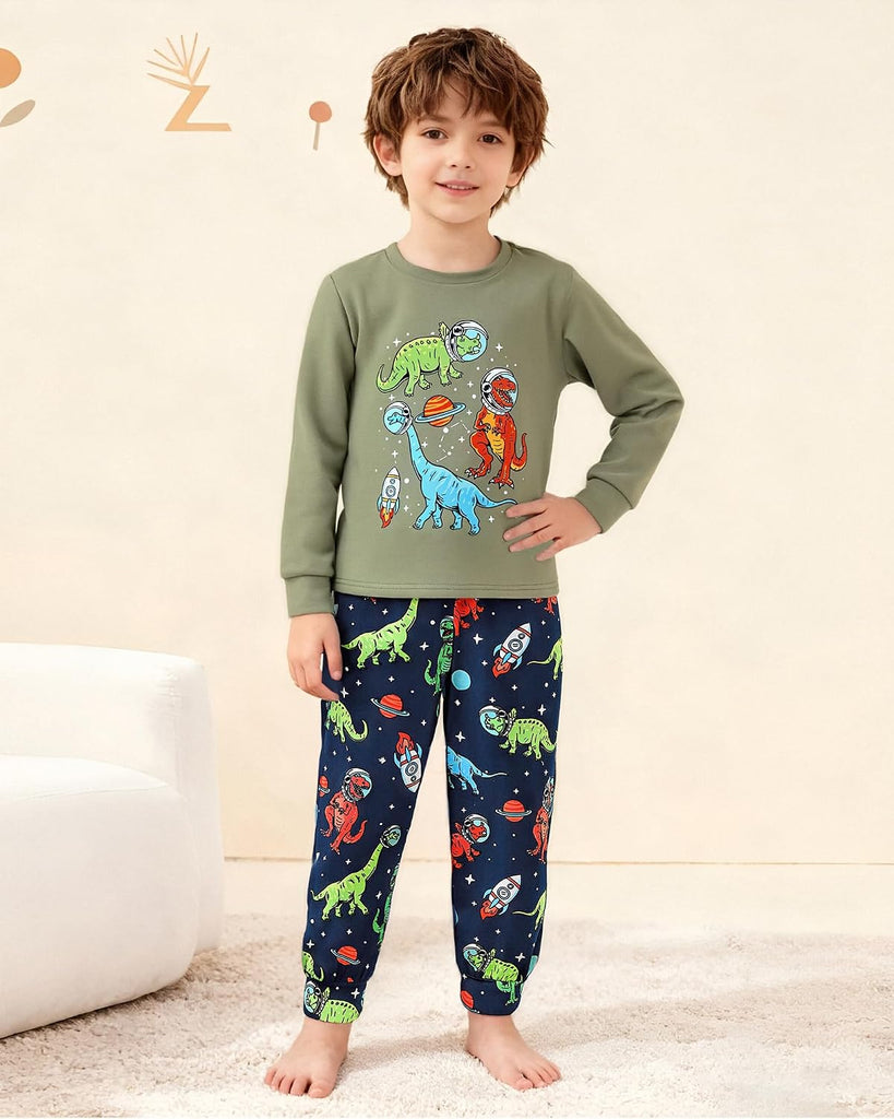 Boys Pajamas Long Sleeve Top Long Pants Pajama Sets Kids Funny Prints Pjs 2 Piece Boy Sleepwear