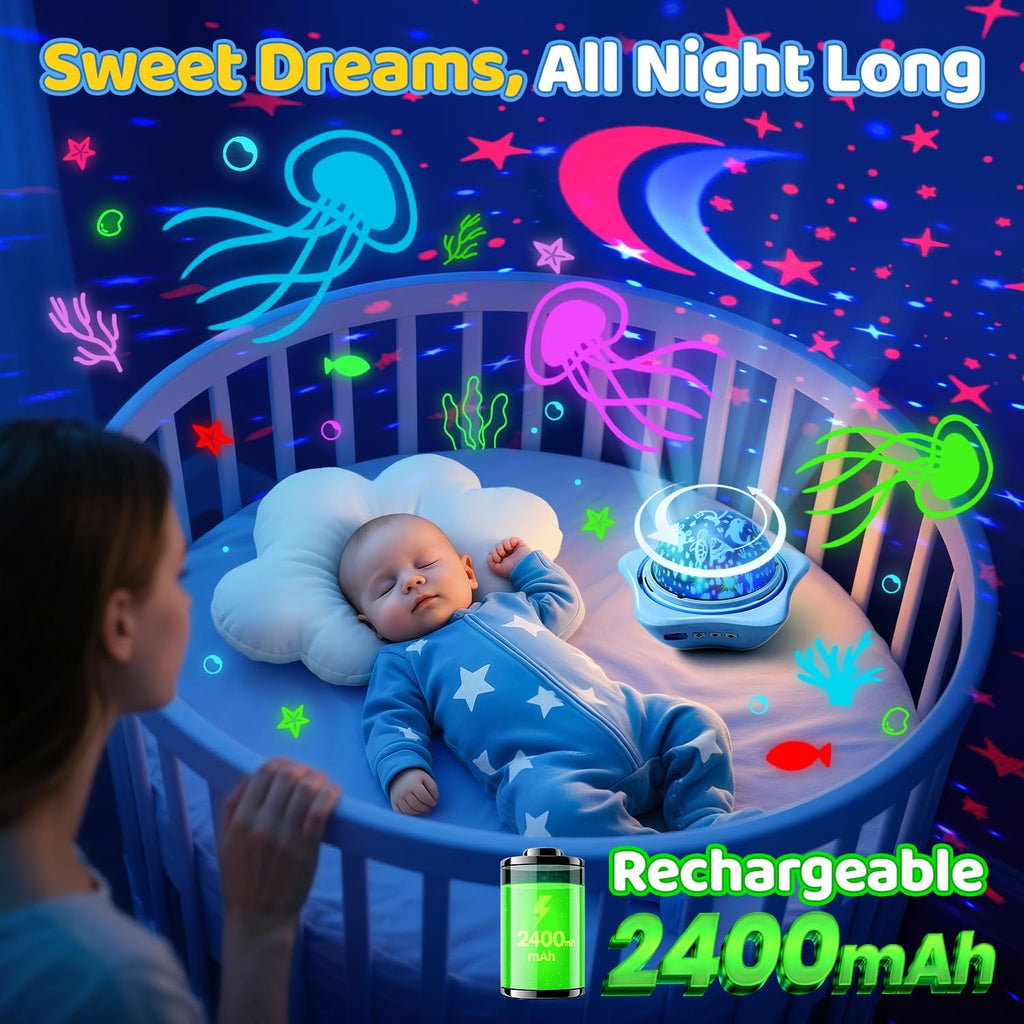 Night Light for Kids Sensory Toys, 6 Films Star Projector Light