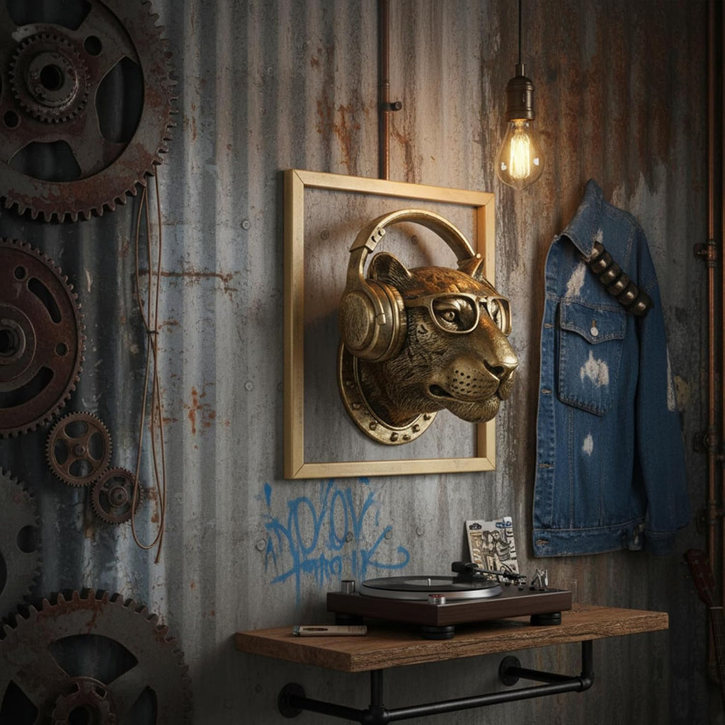 Exquisite Resin Animal Head Wall Sculpture (Gift Metal Frame) - Imitation Copper Vintage Decor | Decorative Wall