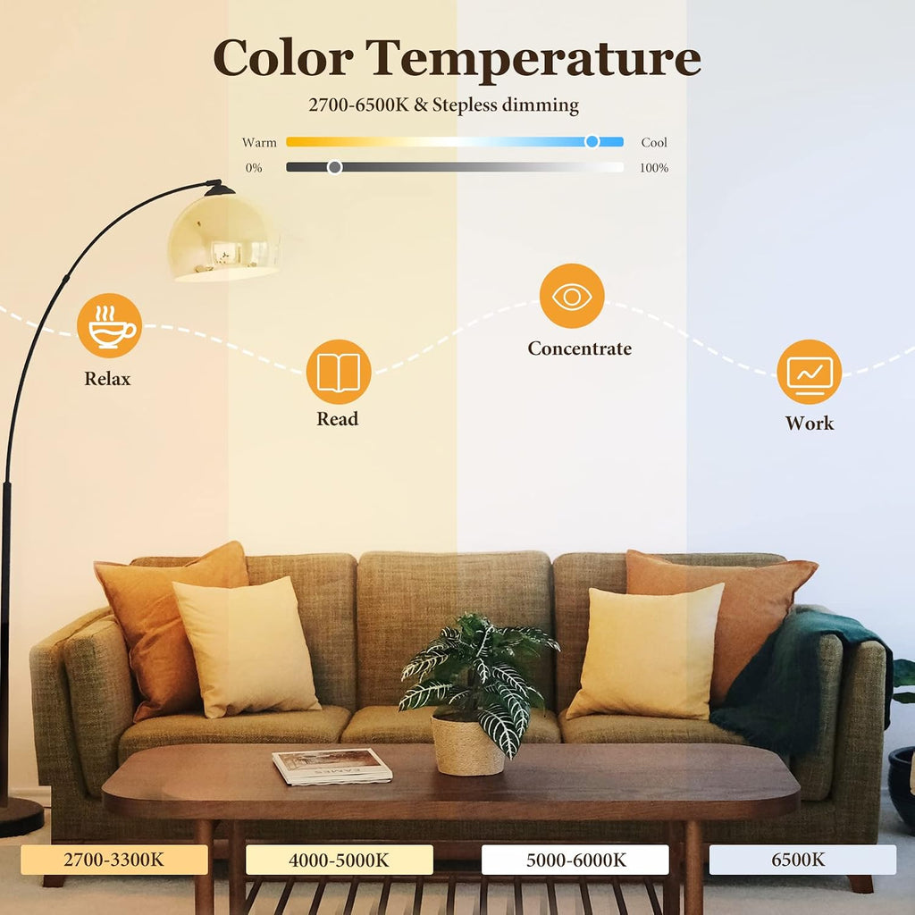 Smart Light Bulb, WiFi & Bluetooth 5.0, Works with Alexa Google Assistant, App Control, Color Changing LED Bulb,E26