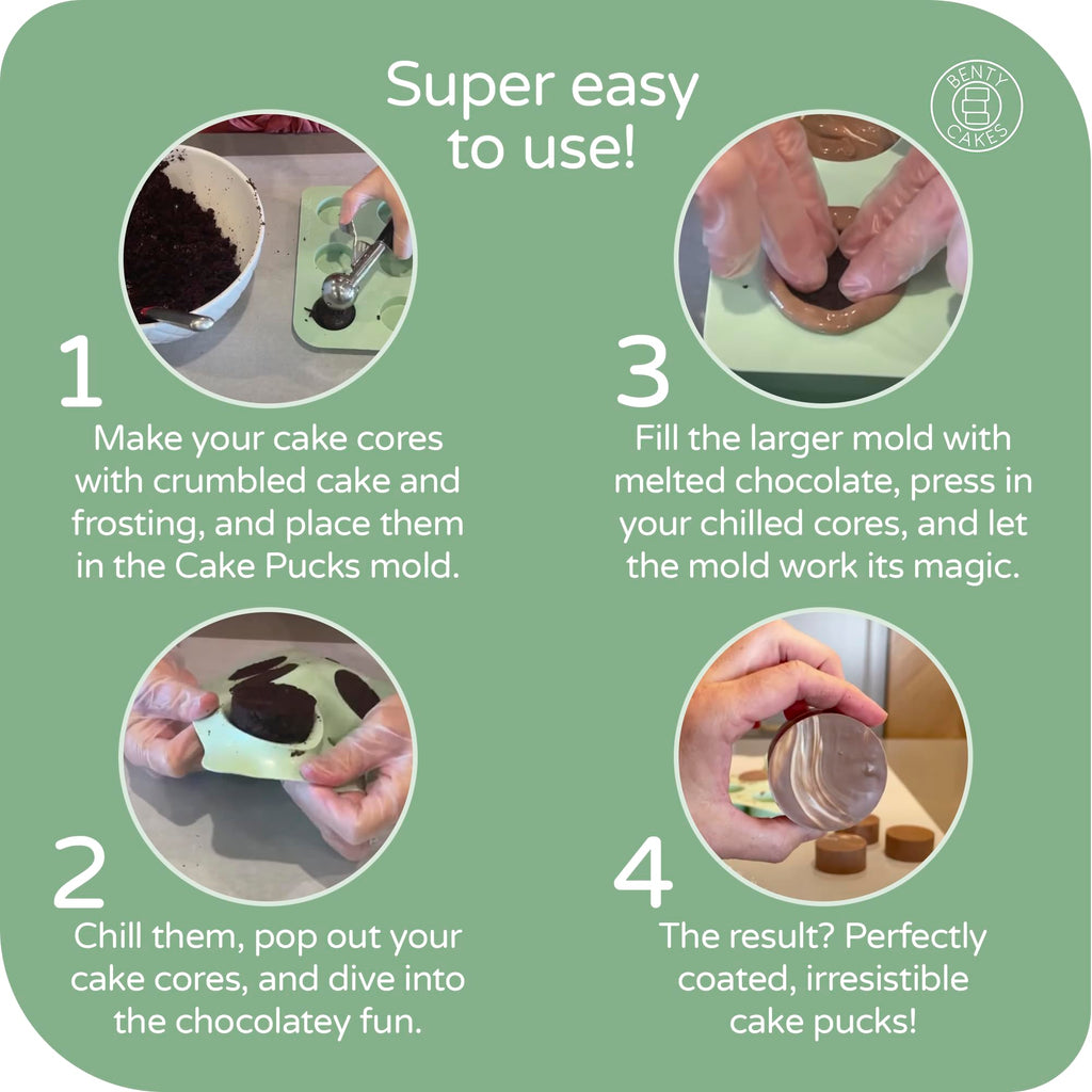 The Original Cake Puck Baker Bundle - Better than a Cake Pop! Make Chocolate Covered Dessert - BPA Free Silicone