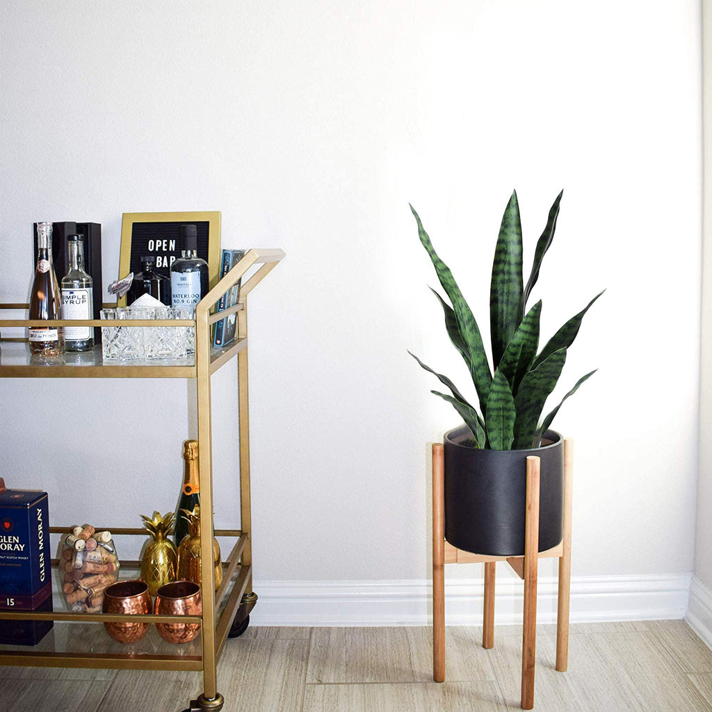 Artificial Plants Sansevieria Snake Plant with Black Plastic Planter Greenery Perfect Faux Agave Fake Plants in Pot