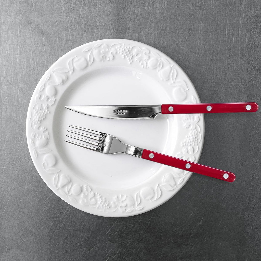 Flatware Set - Bistrot Collection - Knife, Fork, Soup Spoon, Teaspoon & Dessert Fork - Stainless Steel &