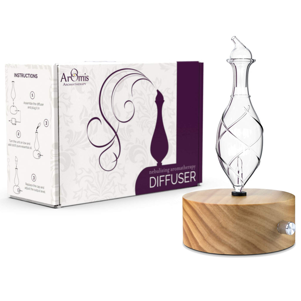 Wood and Glass Essential Oil Diffuser - Solum Lux Vitis - Aromatherapy Diffuser - Essential Oil Nebulizer
