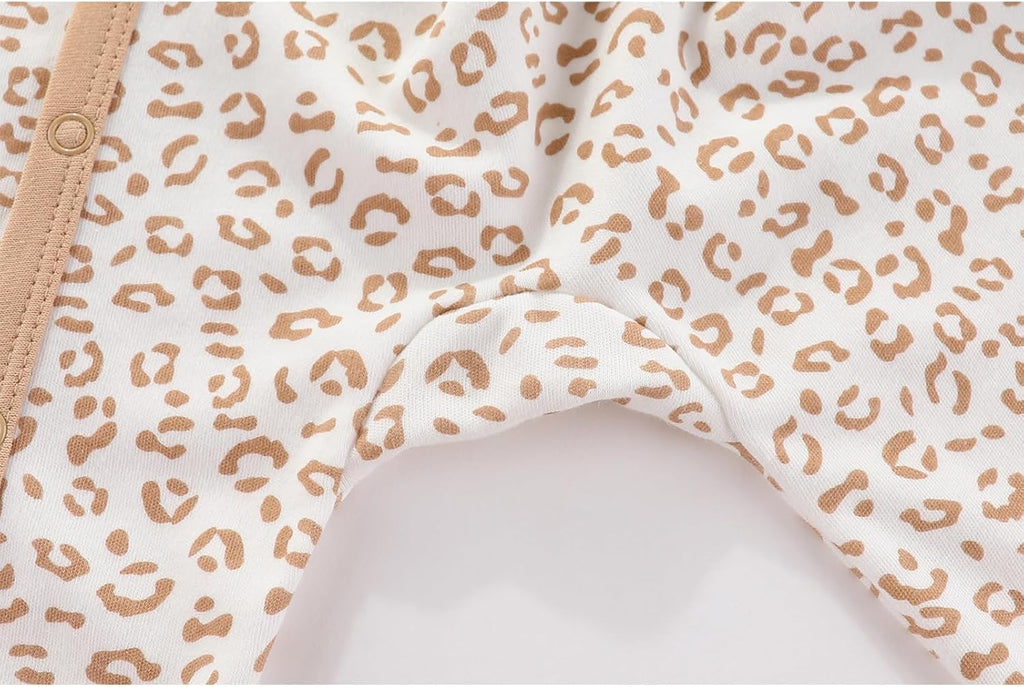 3 Pack Long Sleeve Baby Footed Rompers