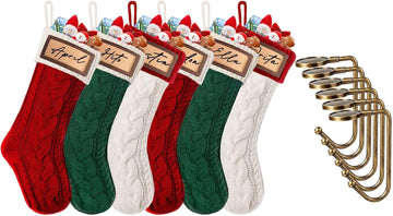 Christmas Stockings 6 Pack, 18 Inches Large Xmas Stockings Family Stocking