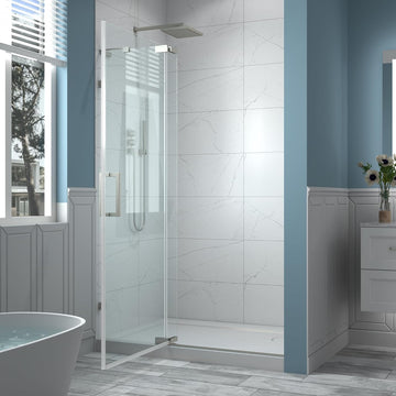 44-48" W x 70" H Frameless Pivot Shower Door, 5/16"(8mm) Clear SGCC Tempered Glass Shower Doors