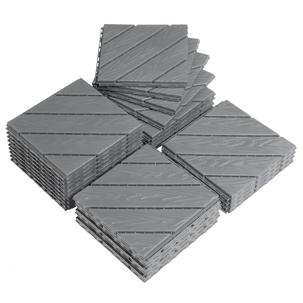 Interlocking Deck Tiles, Anti-Slip Plastic Tiles for All Weather, Outdoor/Indoor Flooring for Patio, Porch, Poolside