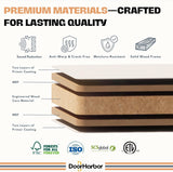 30" x 80" Prehung Interior Wood Door, 3-Panel Shaker, Left Handing, Solid Core, White Primed, with Pre-Drilled Holes