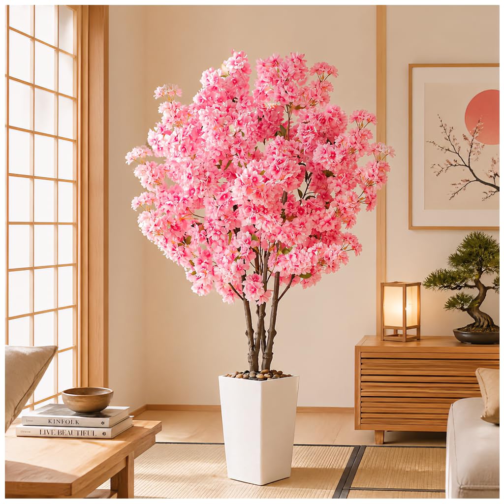 Cherry Blossom Tree 5FT, Faux Cherry Blossom Tree with Planter