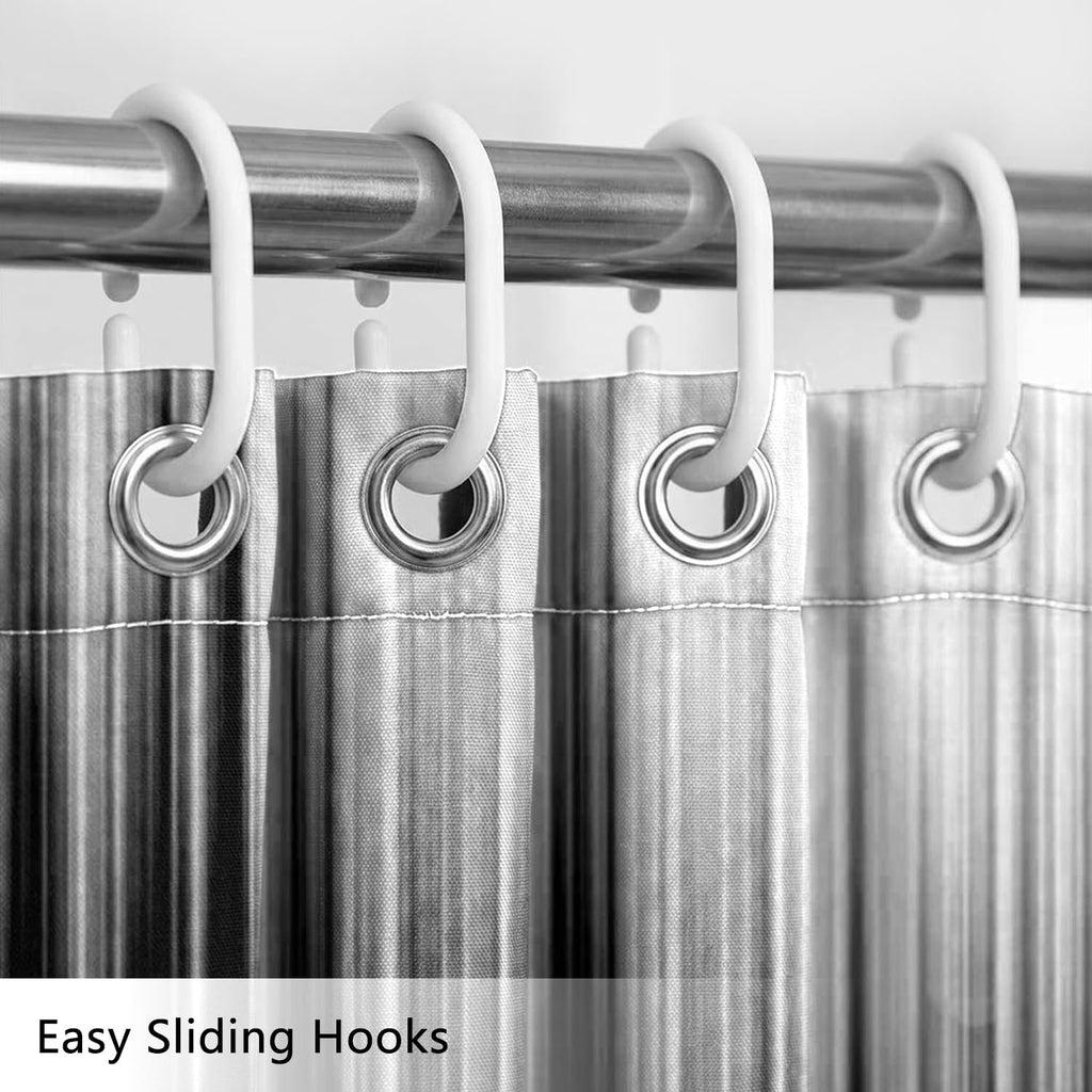 Black White Gothic Shower Curtain, Small Stall 36x72 Inch, 7 Hooks