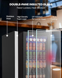 Beverage Refrigerator Cooler, 126 Can Mini Fridge with Glass Door for Wine, Soda