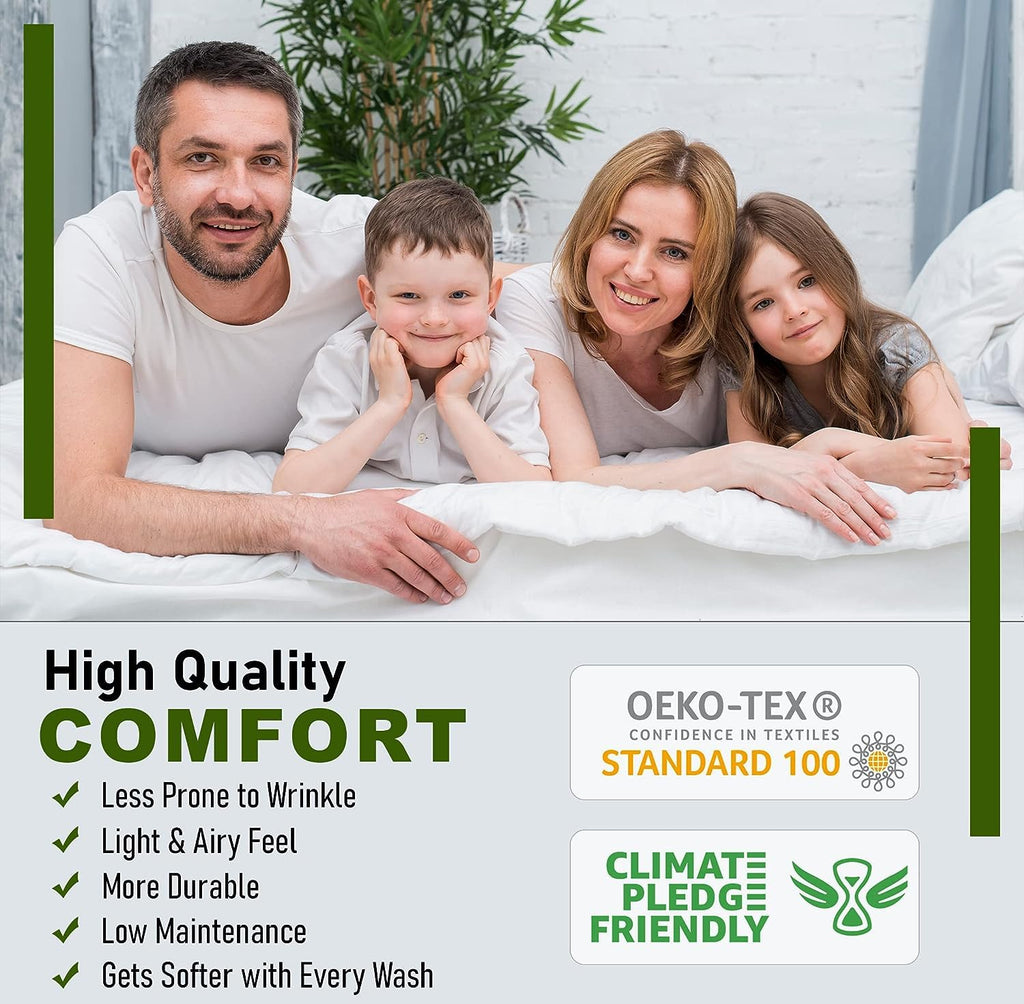 100% Cotton Split King Sheets, Percale Sheet Set, Floral Bliss