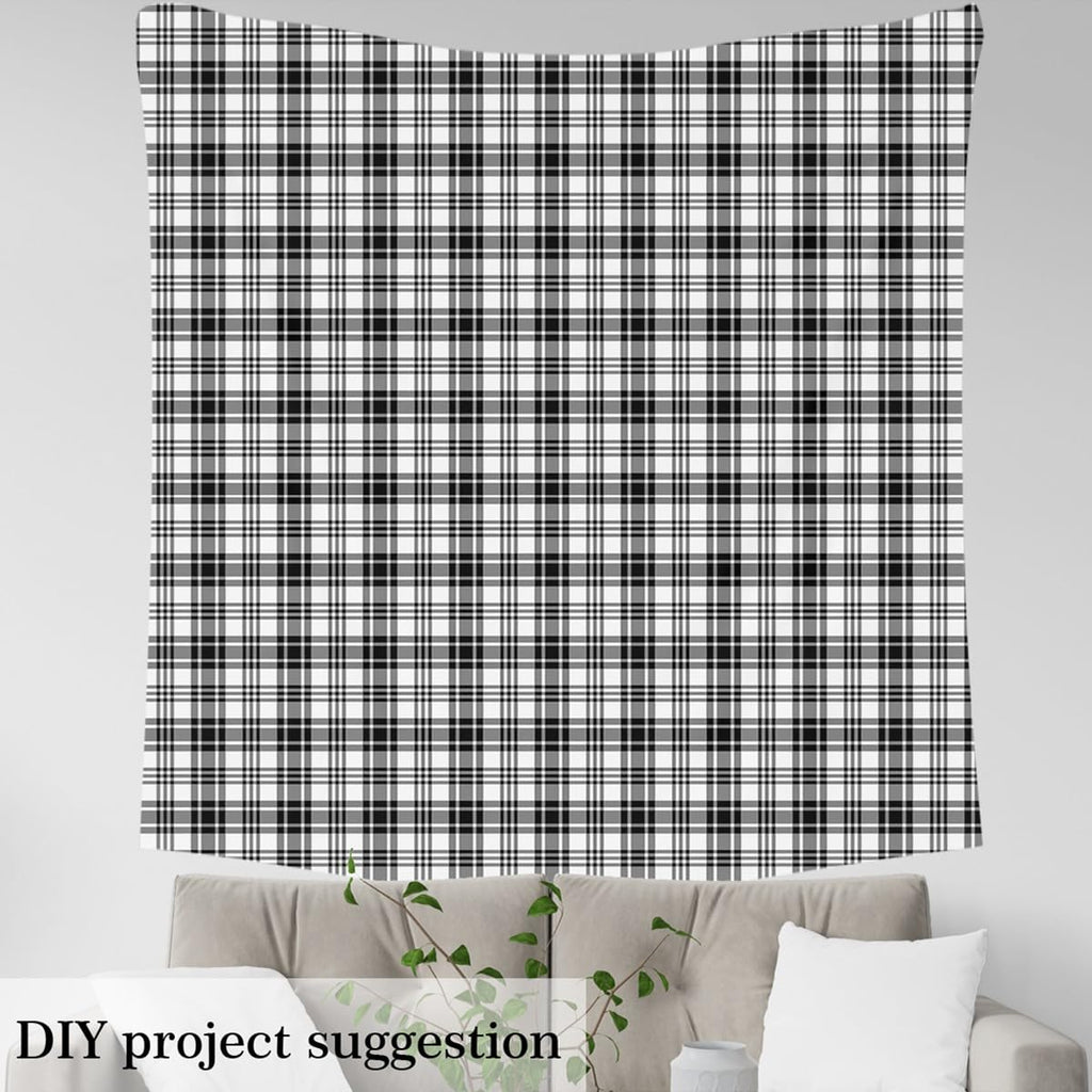 Plaid Gingham Fabric By The Yard Decorative Soft
