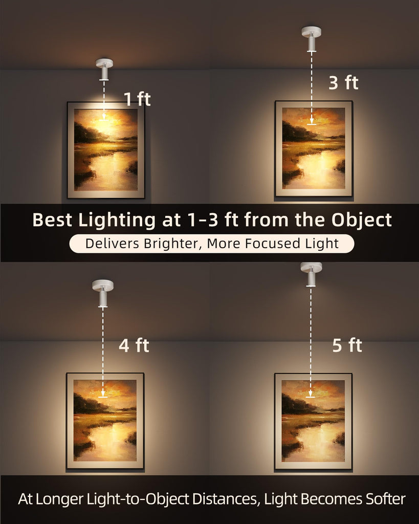 Spot Lights Indoor, 5500mAh Rechargeable Picture Lights with Remote, Wireless Mini Art Accent Spotlights with Timer &