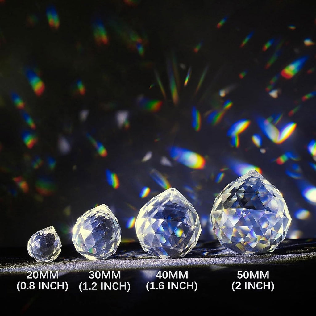 13 Pack 20mm/30mm/40mm Clear Crystal Ball Prisms Suncatchers for Window - Rainbow Maker Sun Catcher Indoor Window