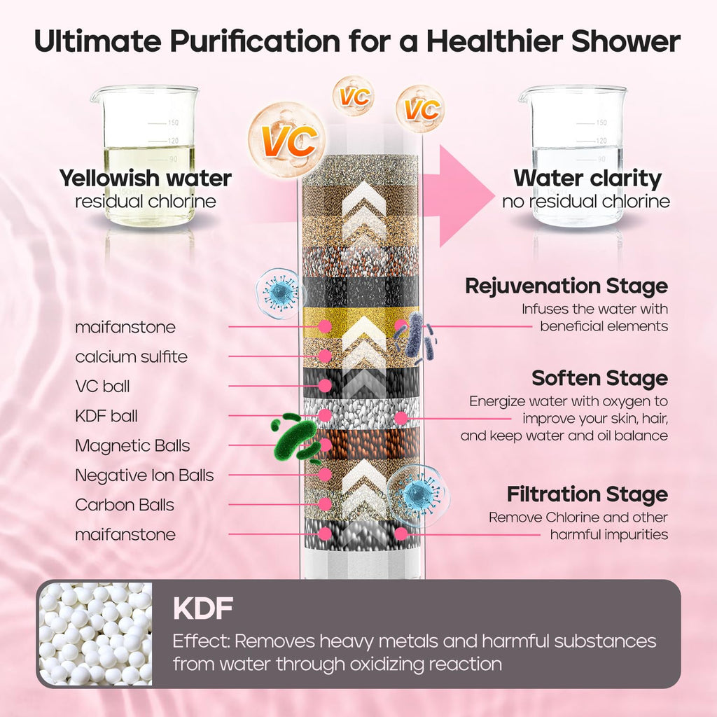 9 Settings Filtered Shower Head with Handheld