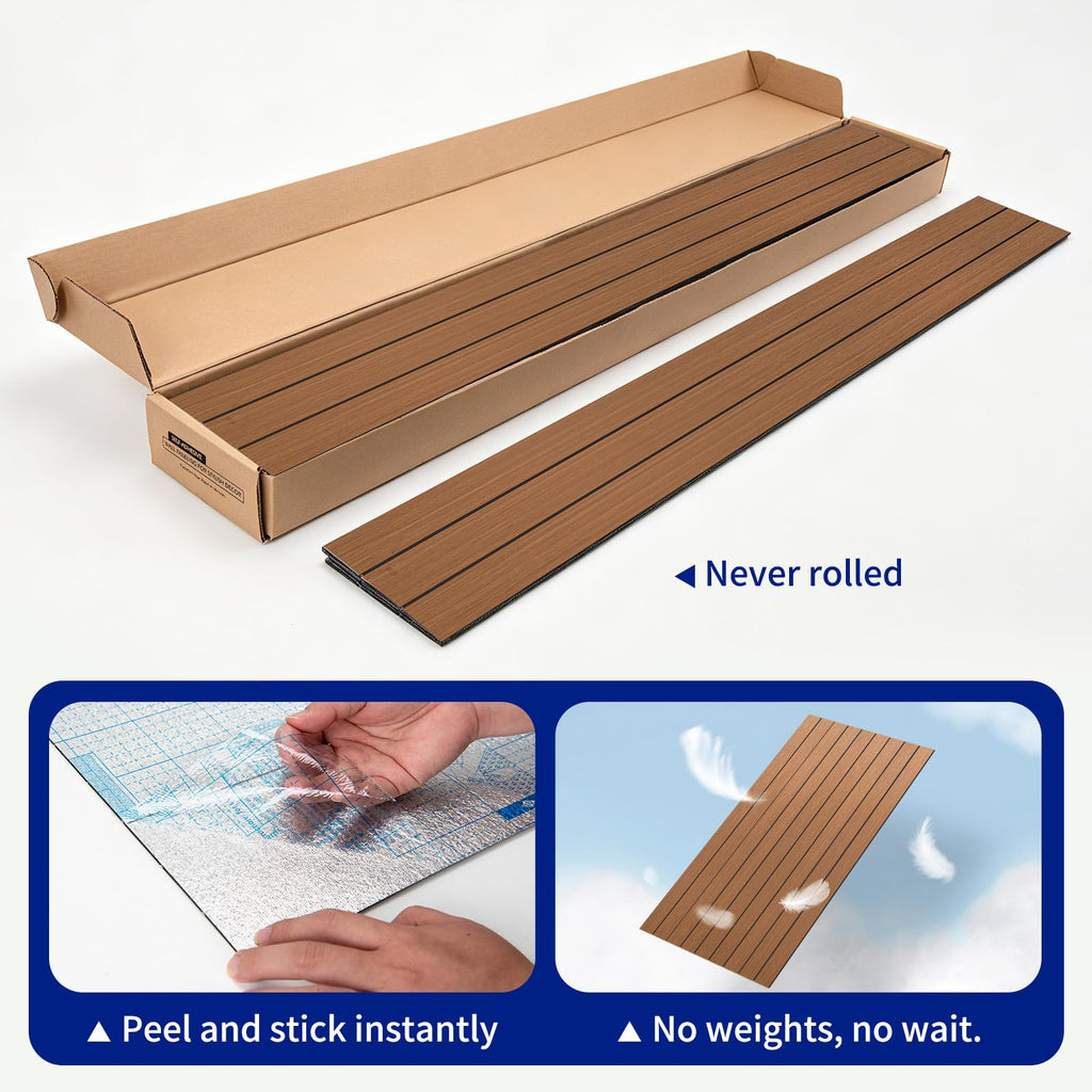 6-Pack Peel and Stick Wood Panels for Wall PVC, Walnut