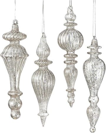 Assorted Glass Drop Ornament 3 Sets of 4 (12 Ornaments)