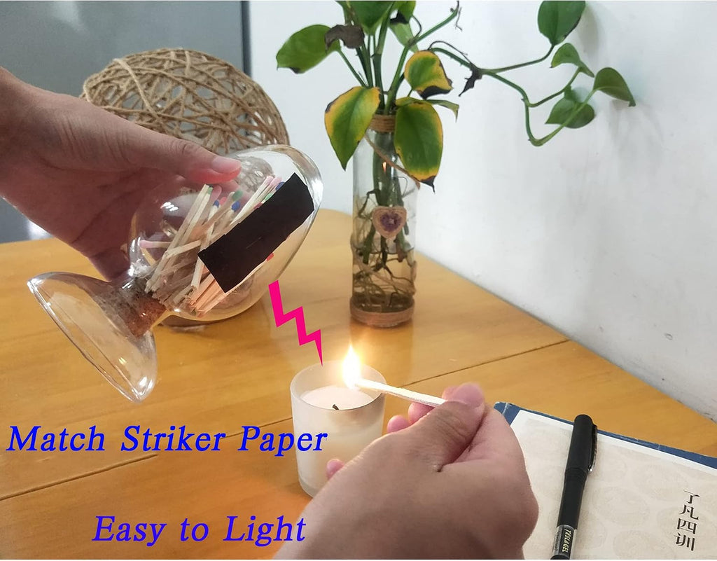 Matches in a Jar, Glass Match Cloche with Striker, Glass Match Holder with Striker, Fancy Matches in a Jar