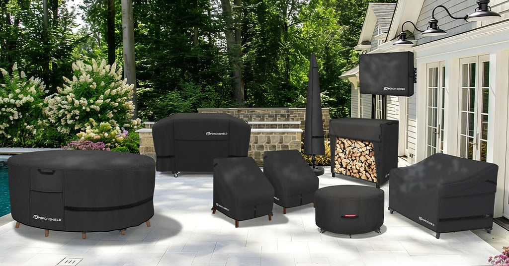 Round Patio Fire Pit Table Cover 32 inch, Black