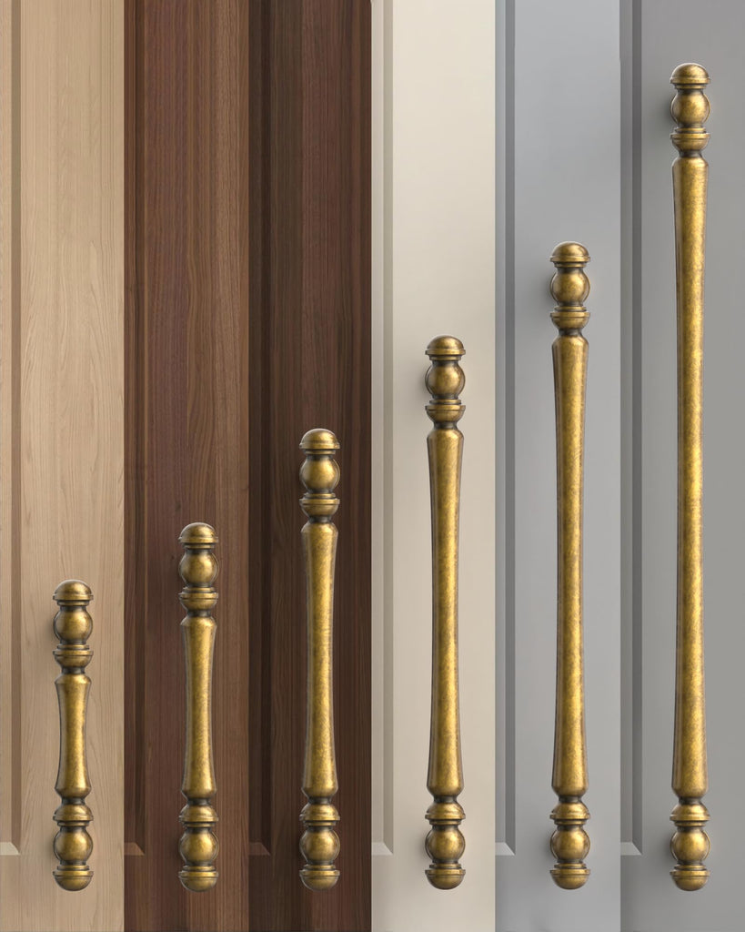 Brushed Antique Brass Cabinet Handles Kitchen Pulls 7.5 Inch 10 Pack