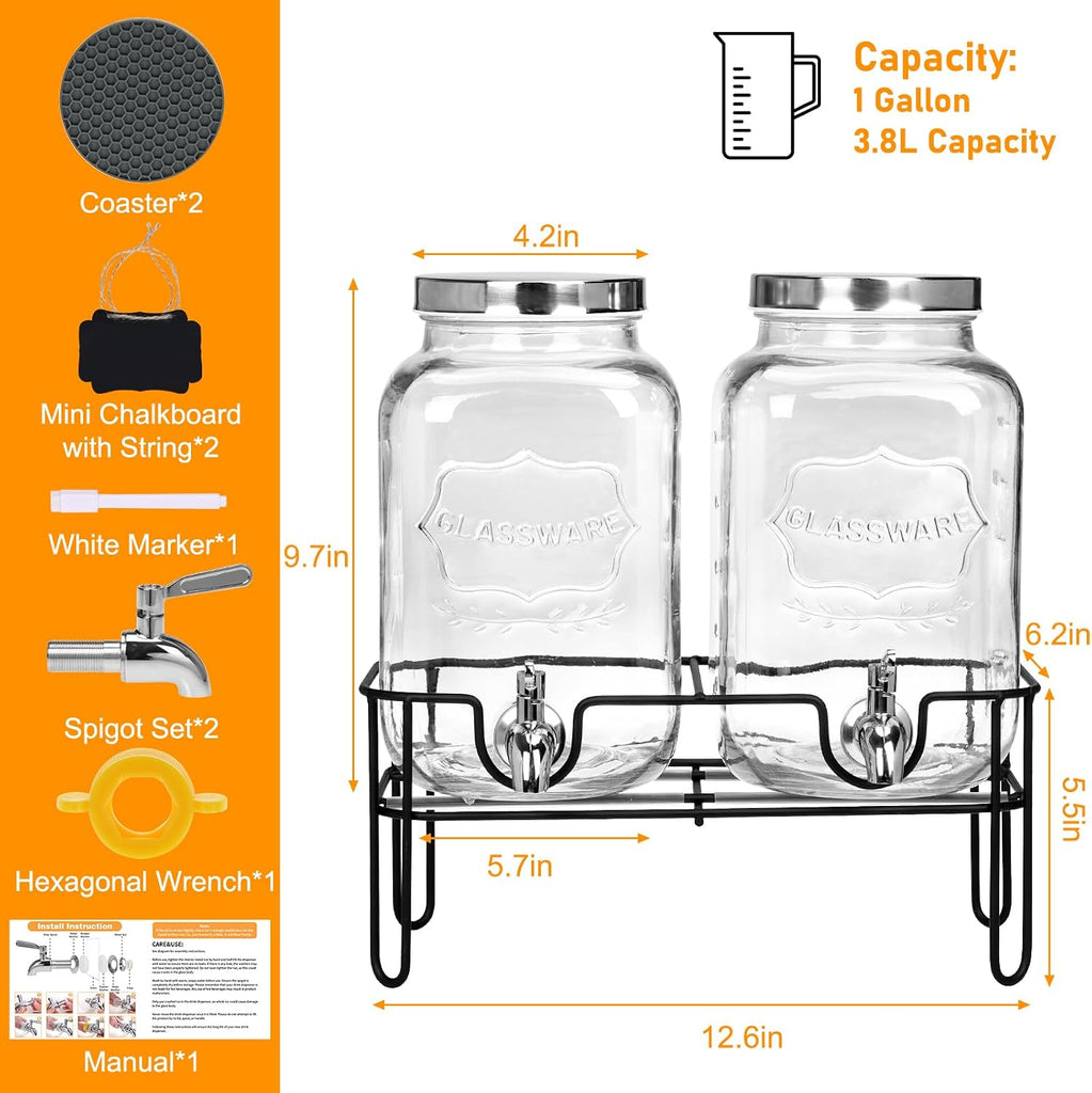 Gallon with Stand & Spout - Set of 2