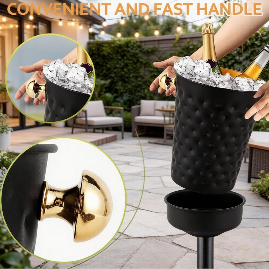 Stainless Steel Champagne Ice Bucket Wine Chiller, 32in