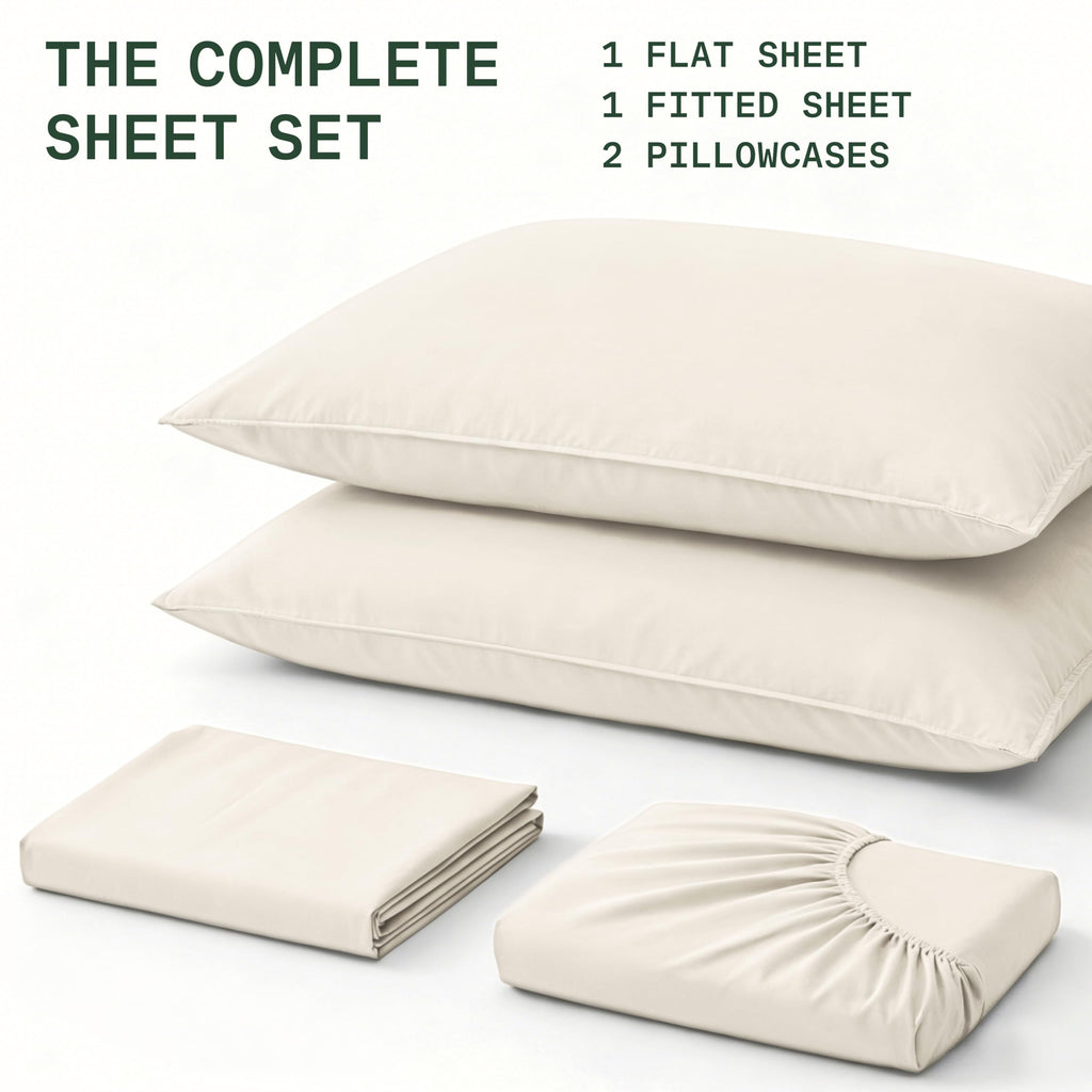 Sheets Set California King - Silky Soft & Cooling - Light Beige
