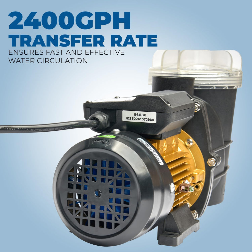 3/4HP 2,400GPH High Flow Pond DIY Self Priming for Above Ground Swimming Pool Pump Strainer Basket 1.5" NPT