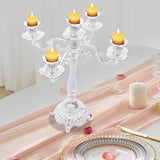 5 Arm Metal Palace Candelabra,14.5 Inch Vintage Candle Holder for Tables,Tall Candelabra Candle Standarty Events(not