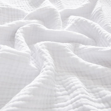 100% Cotton Muslin Blanket for Adults, 90"X90", White
