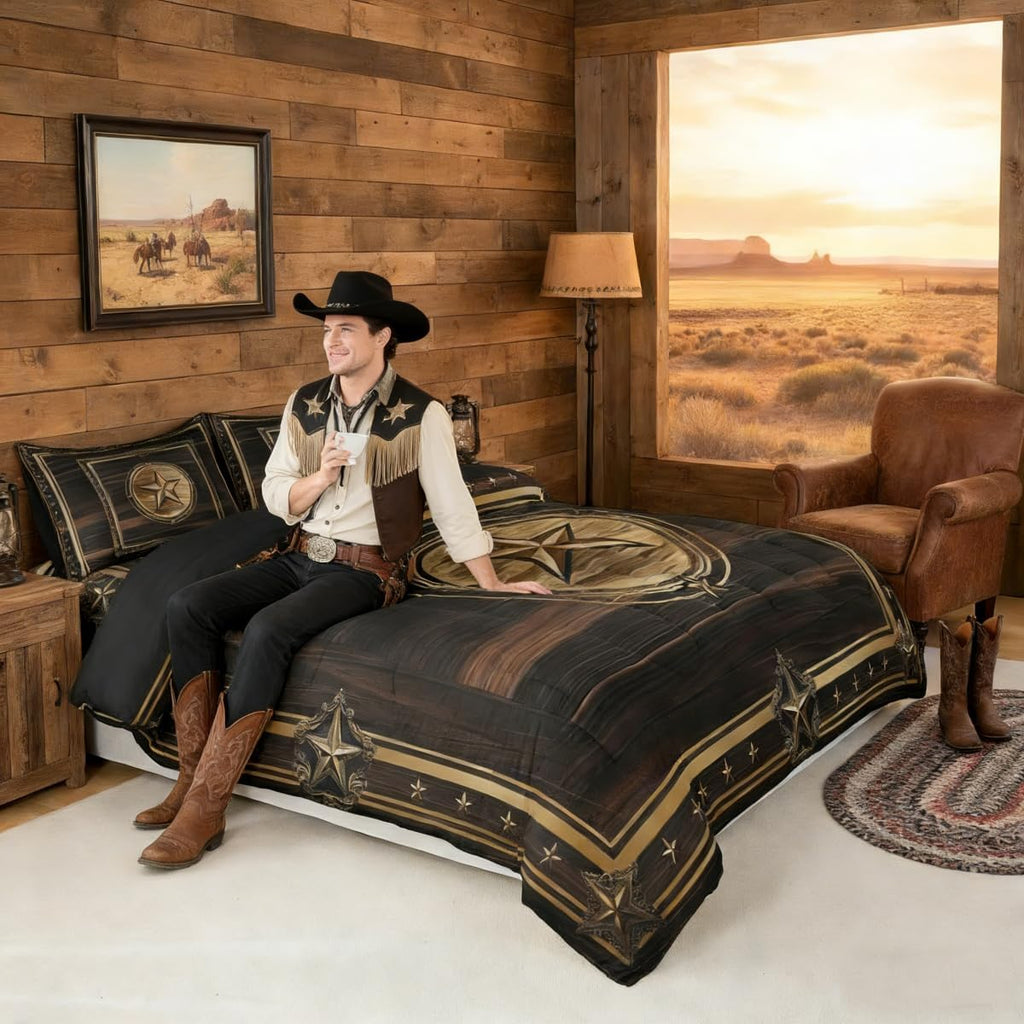 7 Piece Western Texas Star Comforter Set