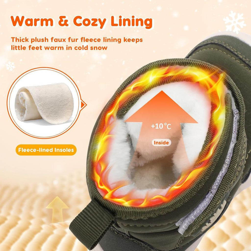 Toddler Snow Boots Boys Girls Barefoot Furry Wide Winter Boots