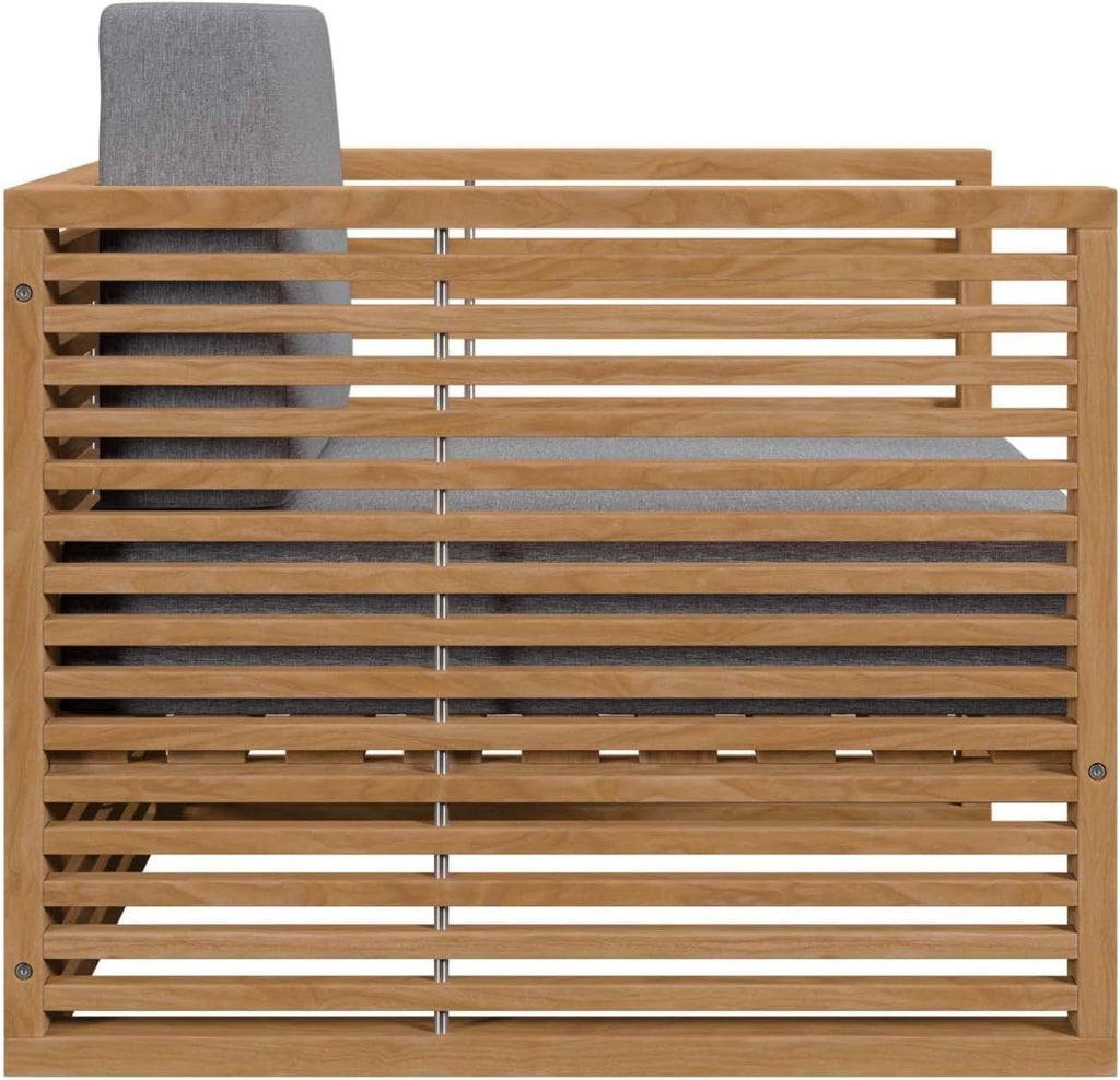Carlsbad 3-Piece Teak Wood Outdoor Patio Set in Natural/Gray