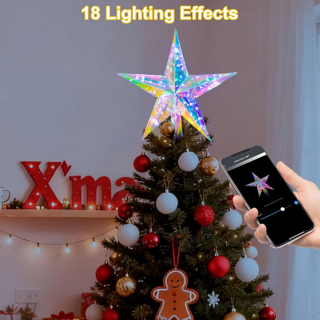 Smart Christmas Tree Topper Star, 11.8", 20 LEDs