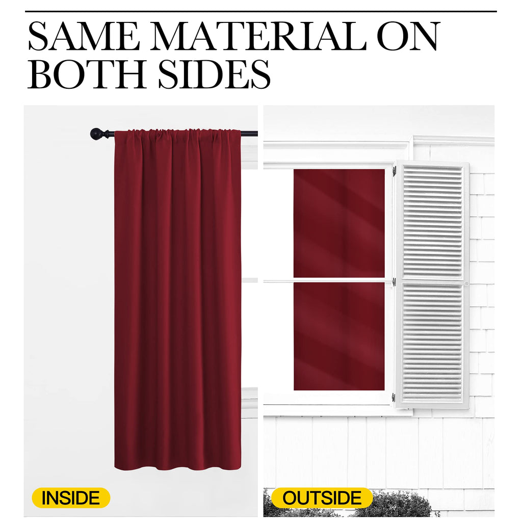 Living Room Curtains for Window - Energy Efficient & Noise Reducing Thermal Insulated Rod Pocket Blackout