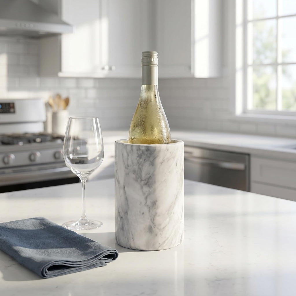 Birnava Marble Wine Chiller Bucket, Wine & Champagne Cooler for Party