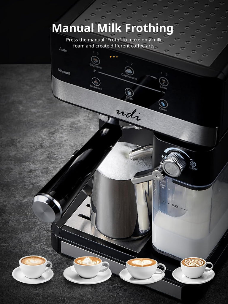 Espresso Machine, 20 Bar Automatic Cappuccino & Latte Coffee Maker | Auto or Manual Quick Brew Dual Boiler