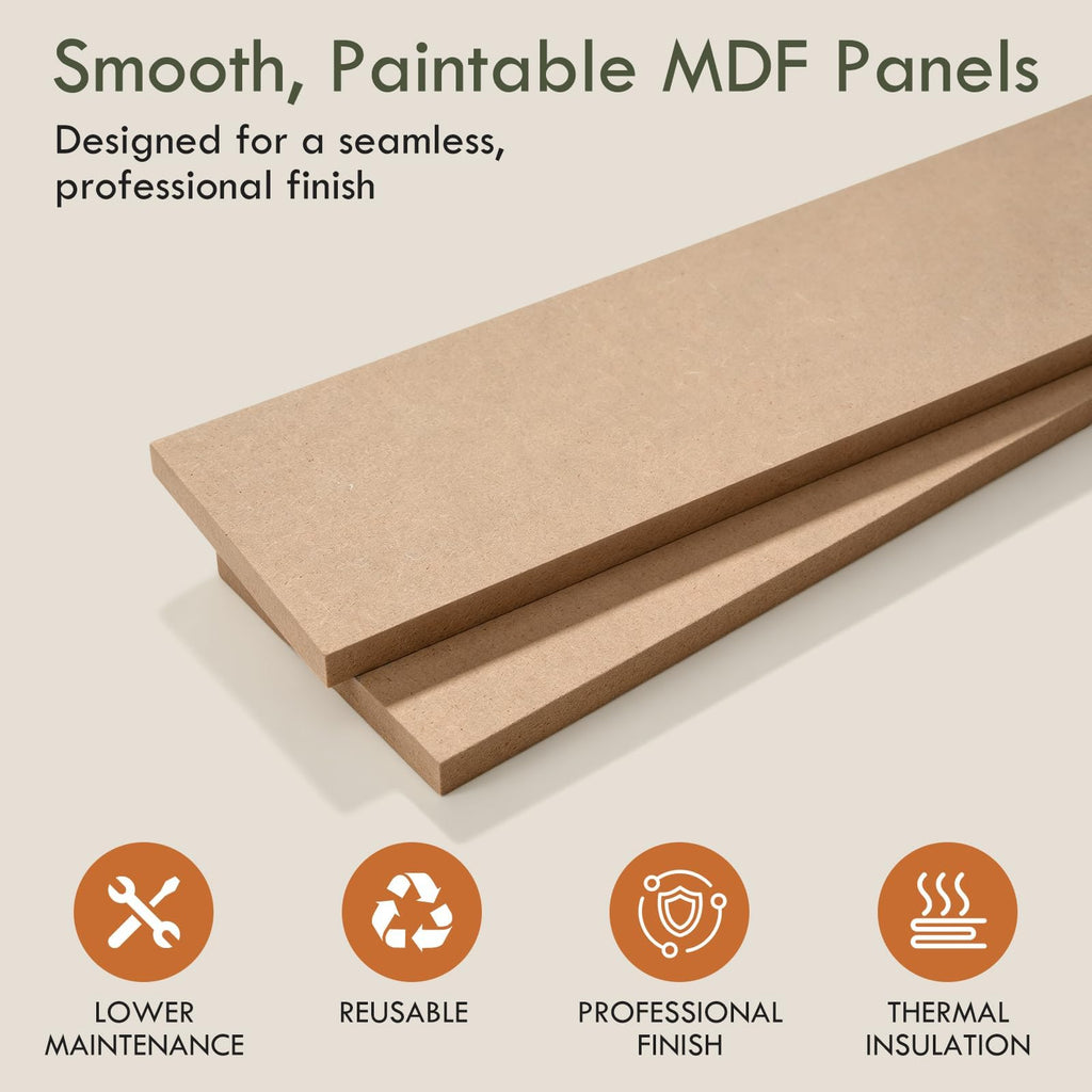 1 Set 94.5in X 47.2in MDF Board and Batten Wall Panel Kit