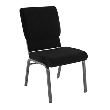 Black Patterned 18.5" W Stacking Church Chair, 4-Pack