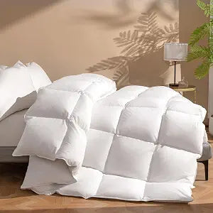 DWR Luxury King Down Comforter, 50% Real Down Filled, Ultra-Soft Cotton Blend, Medium Weight for All Season, Hotel