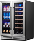 Wine & Beverage Refrigerator, 24 Inch 60 Cans and 20 Bottles Dual Zone Wine Cool