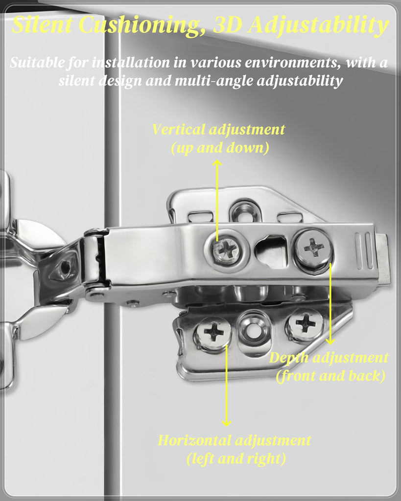 1/2 Overlay Cabinet Hinges, 4 Pack Soft Close Hinges Concealed | Half Overlay | Quick-Release | Copper Core Hydraulic
